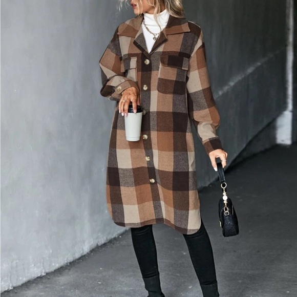 Plaid oversized shirt jacket - Picture 2 of 7